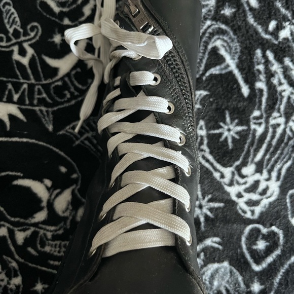 Current Mood Black and White Platform Lace-Up Boots - Picture 5 of 6